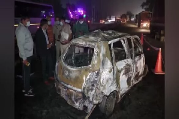 An oil tanker hit a car and a pickup van near Sidhrawali village in Gurugram on the Delhi-Jaipur highway on Friday night, police said