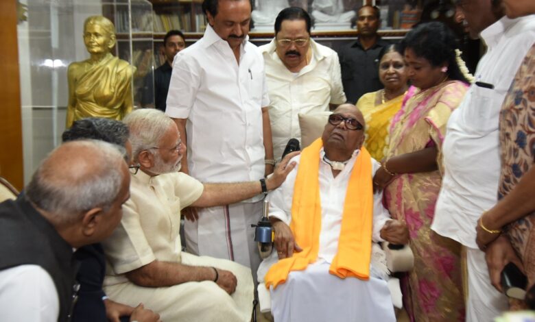 New Delhi: PM Modi paid tribute to Kalaignar Karunanidhi on his 100th birth anniversary.