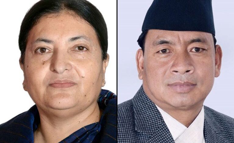 Kathmandu: Nepal's former President Bhandari and Vice President Kishore again active in party politics