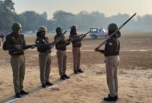 Pratapgarh: Parade organized in Police Line Pratapgarh on Tuesday, ASP Western Mr. Sanjay Rai took the salute