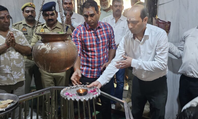 Pratapgarh news: On the first Monday of Shravan month, on-site inspection of security arrangements at Belkharnath Dham