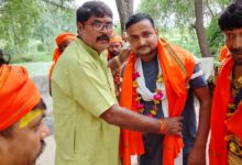 Pratapgarh: Group of Kanwariyas leaves from Maa Chamunda Devi Dham