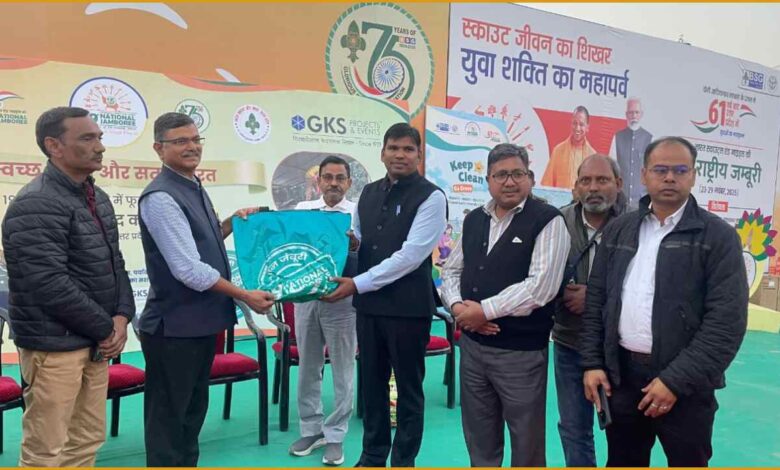 19th National Jamboree Lucknow, Food Waste Compost, Zero Waste Event, BSG UP, Jamboree News, LDA Ground Jamboree, Organic Compost Distribution, Lucknow Nagar Nigam, Waste Management Lucknow, Sustainable Event India