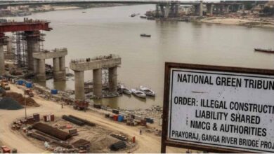 Prayagraj illegal bridge, NGT rebukes NMCG, Ganga river bridge violation, NMCG news Hindi, National Green Tribunal latest order, Ganga floodplain construction, RVNL bridge controversy, Environmental law news India
