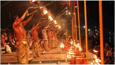 Kashi Vishwanath Dham Navratri, Ganga Aarti Varanasi today, Navratri celebration Varanasi, cultural program Kashi Vishwanath, Ritwik Sanyal Dhrupad, Rajendra Gangani Kathak, Varanasi temple news Hindi, Ganga Aarti news, religious event India, latest Varanasi news