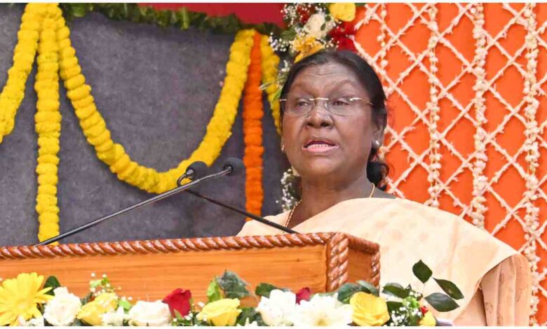 Droupadi Murmu speech health India, Vrindavan oncology block inauguration, Ramakrishna Mission hospital news, Ayushman Bharat cancer treatment, India healthcare development, Oncology center Uttar Pradesh, President Murmu UP visit, Digital health mission India