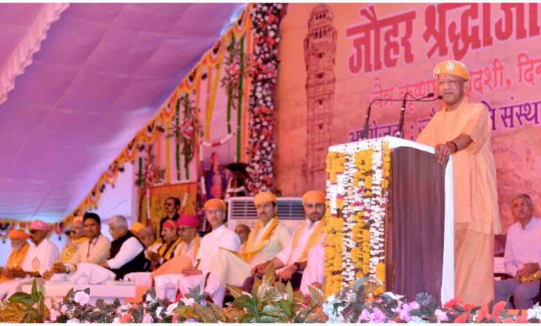 CM Yogi Rajasthan Visit, Kalika Mata Temple Chittorgarh, Yogi Adityanath Jauhar Ceremony, Yogi selfie with student Jalore, चित्तौड़गढ़ में सीएम योगी, Yogi Adityanath Chittorgarh visit, Kalika Mata Temple Chittorgarh news, Rani Padmini Jauhar ceremony Yogi speech, Yogi selfie with student Jalore school event, CM Yogi Rajasthan program