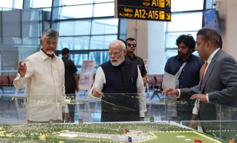 PM Modi Andhra Pradesh Visit, Bhogapuram International Airport, Alluri Sitarama Raju Airport, PM Modi Mysuru Visit, Vivek Smarak Mysuru, 18000 Crore Projects Andhra Pradesh, Narendra Modi Latest News, Andhra Pradesh Development Projects, Bhogapuram Airport Inauguration, PM Modi, Narendra Modi, Andhra Pradesh, Bhogapuram Airport, Mysuru, Vivek Smarak, Development Projects, Youth Power, Alluri Sitarama Raju Airport, India Development, AI, Startup India, Infrastructure, Karnataka News, National News