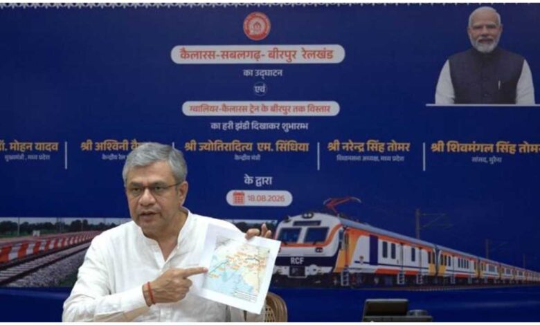 कैलारस बीरपुर रेल लाइन, कैलारस-सबलगढ़-बीरपुर रेल सेक्शन, ग्वालियर चंबल रेल कनेक्टिविटी, अश्विनी वैष्णव, ग्वालियर बीरपुर ट्रेन, बीरपुर रेल कनेक्टिविटी, मध्य प्रदेश रेलवे, गेज परिवर्तन परियोजना, ज्योतिरादित्य सिंधिया, मोहन यादव